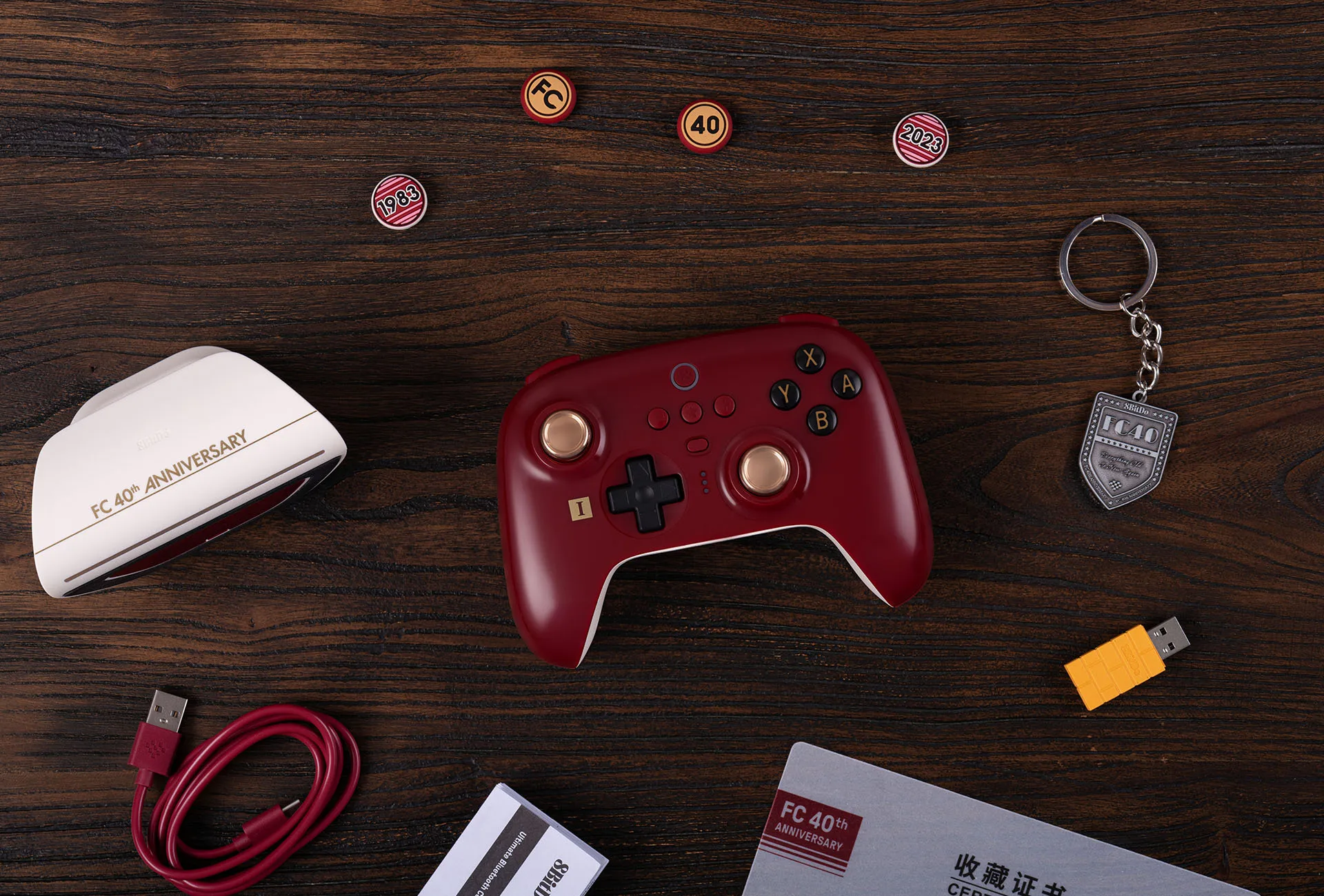 8bitdo Ultimate kontroler Bluetooth-edycja limitowana FC40 I/II I Gamepad Ultimate 8bitdo-limitowana edycja z okazji 10. Rocznicy