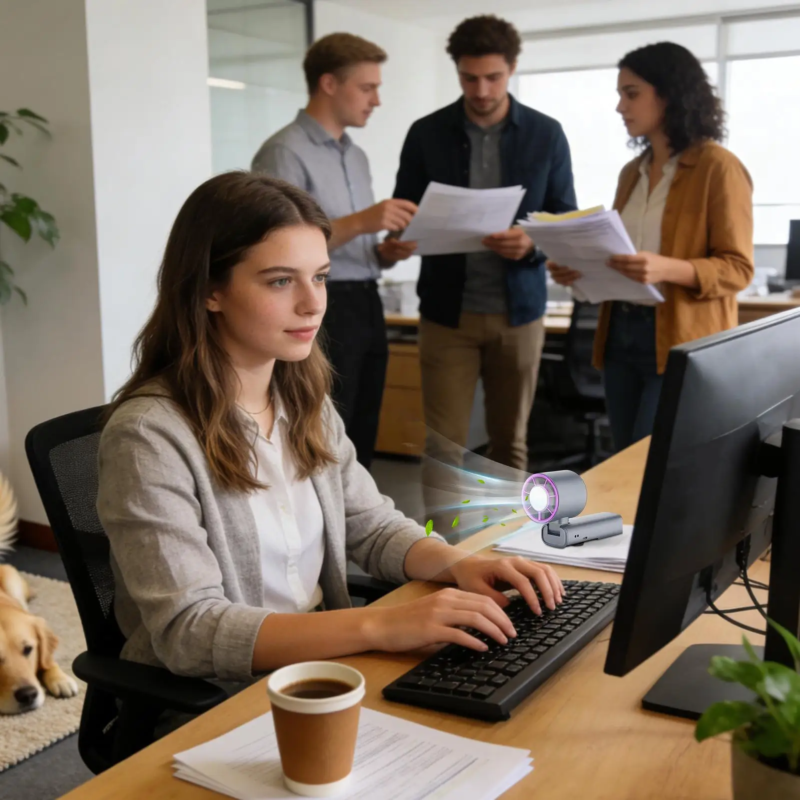 

Персональный бесшумный вентилятор с цифровым дисплеем, мини-портативный вентилятор для охлаждения в помещении и на улице, для летних путешествий, отпуска, кемпинга, пляжа