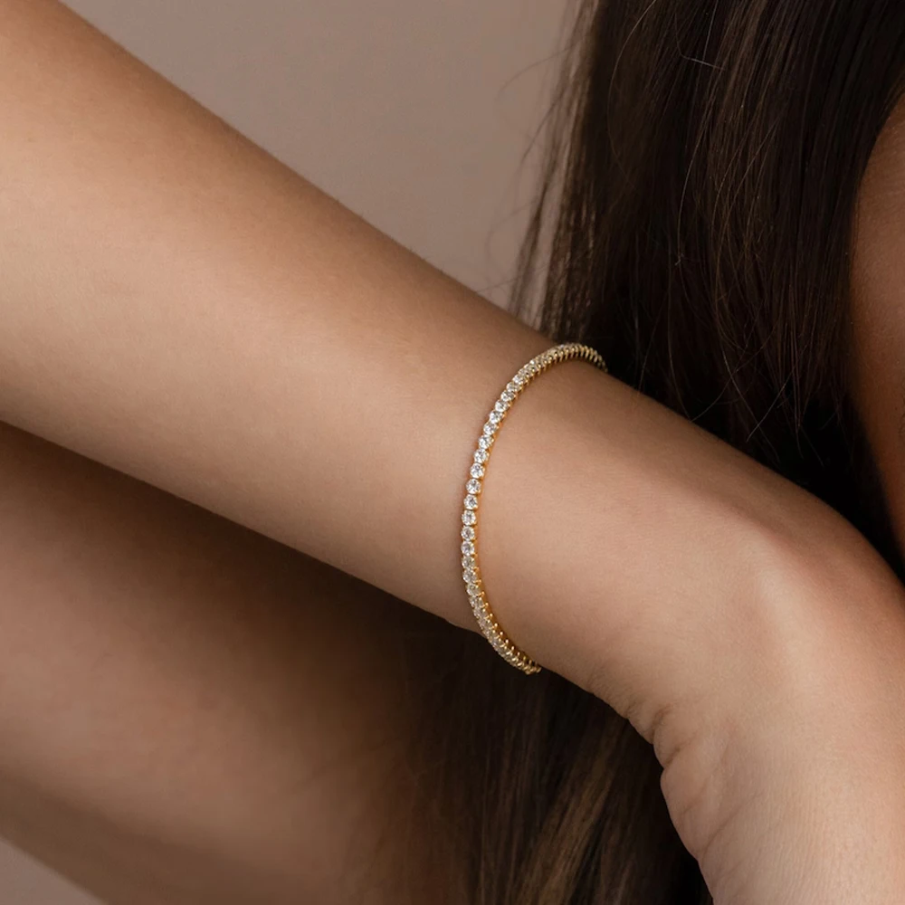 سوار ايمانكو من الستانلس ستيل لتنس الزركونيا للنساء ، إكسسوارات الزفاف الكلاسيكية ، بالجملة #3