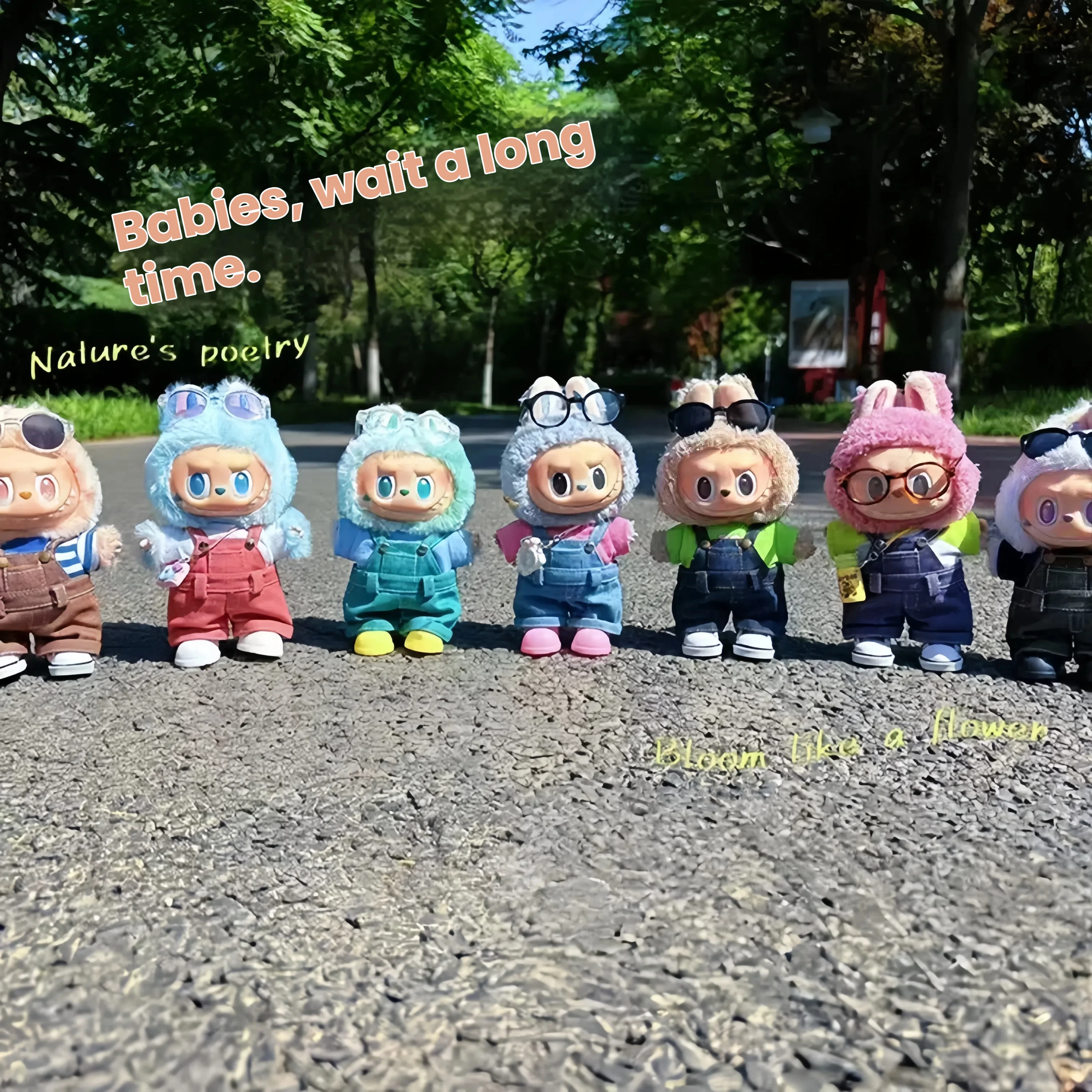 

New labubu doll clothing pendant accessories summer solid-color overalls labubu doll replacement suit clothes