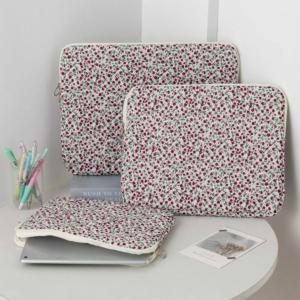 

Portable Shockproof Laptop Sleeve Case Ultra Thin Floral Quilted Notebook Bag 11/13/15inch Ultrabook Cover for Office/Travel