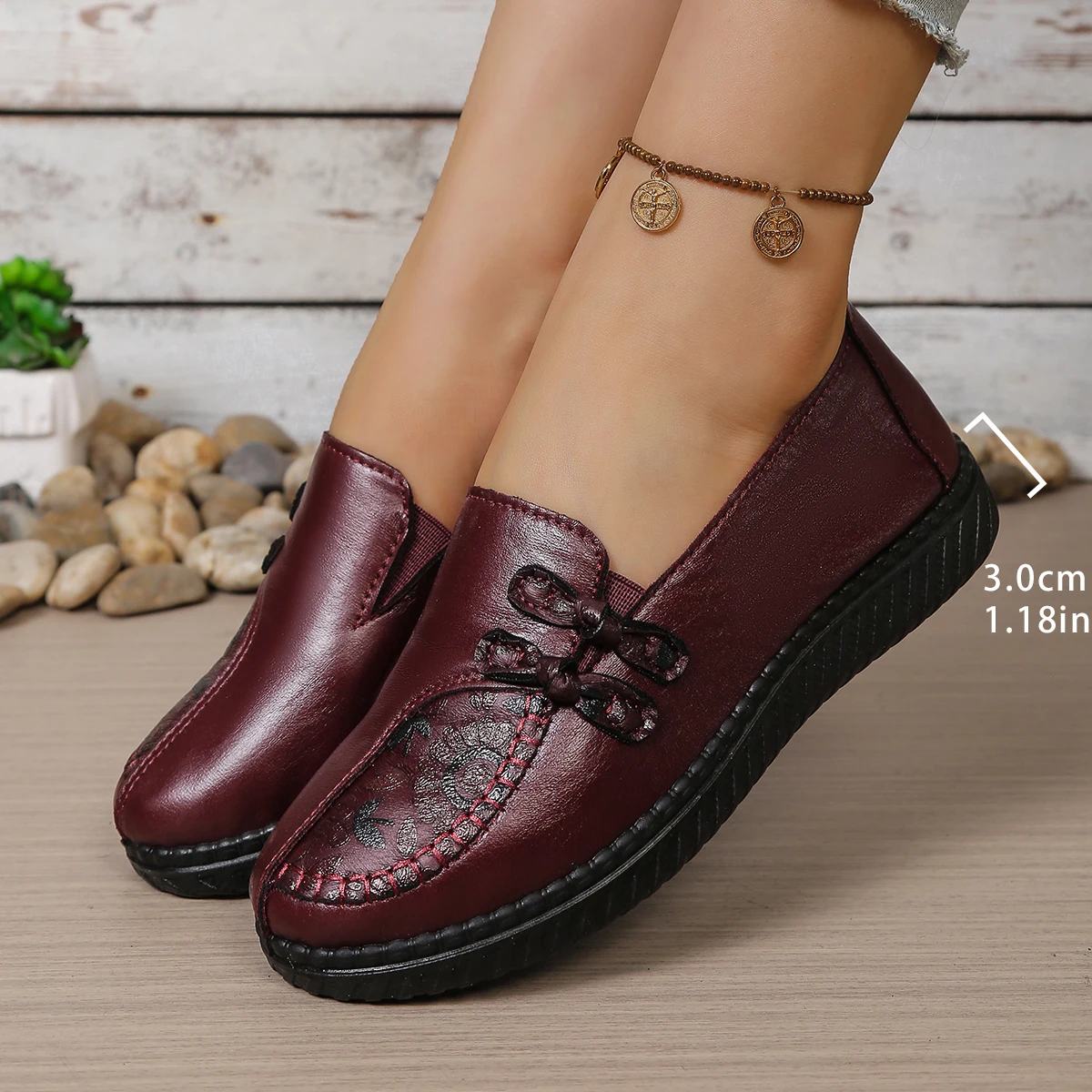 Women's shoes, mom's casual shoes, leather flat shoes, best-selling, elegant and comfortable loafers, free shipping shoes