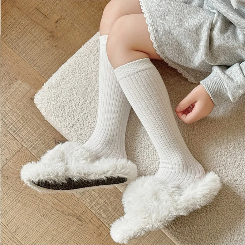 Cotton Kids Long Calf Socks For Girls Boys 3-12Years Casual College Style Children Stockings Soft Breathable Spring Autumn Socks
