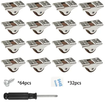 Ruedas giratorias pequeñas de 0,5 pulgadas, rueda de goma suave de perfil bajo, rueda giratoria, Mini rueda giratoria silenciosa rígida para cajón de carro