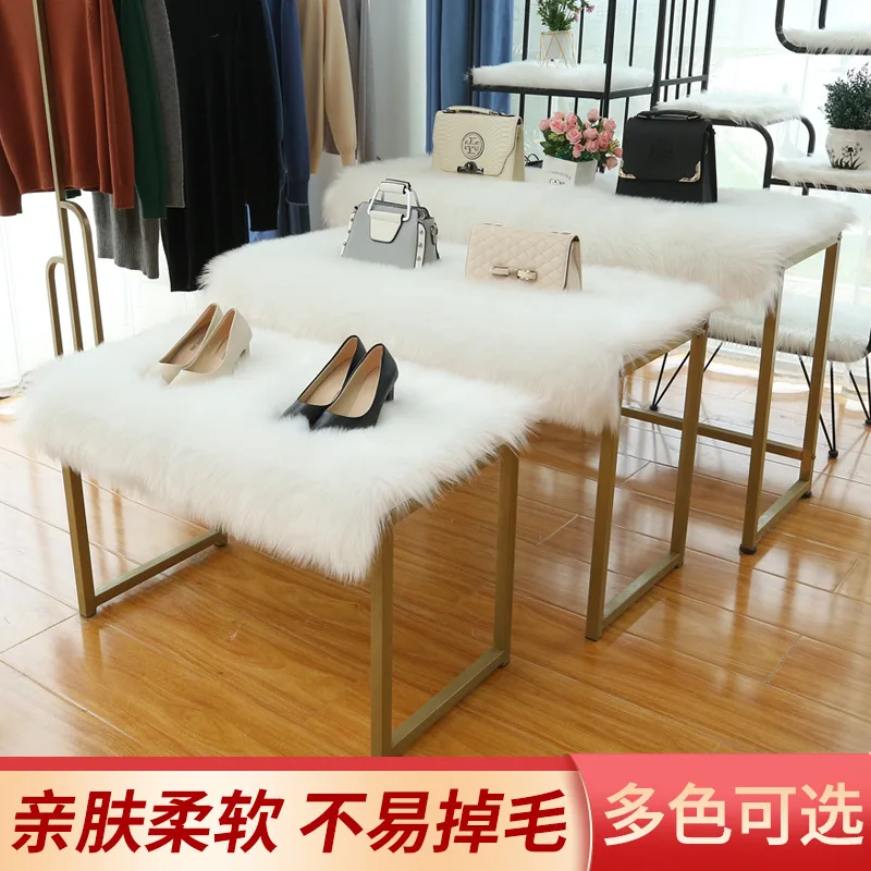 Long Plush Shaggy Rug Thick Soft Exhibition Stand Mat Non-slip Display Floor Carpet for Shop Mall Showcase Decor