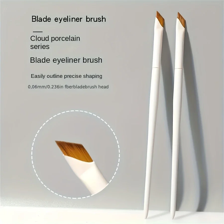 1/2/3 Porzellanweißes Präzisions-Eyeliner-Stift und Augenbrauen-Pinsel-Set - Nylonpinsel, Geeignet für Alle Hauttypen