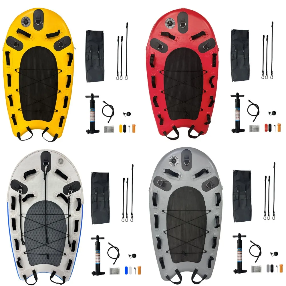 SAYOK 175/180cm Inflatable Rescue Board Floating Mat Inflatable Surfing Board Jet Ski Rescue Sled Bodyboard Swimming Rescue Tool