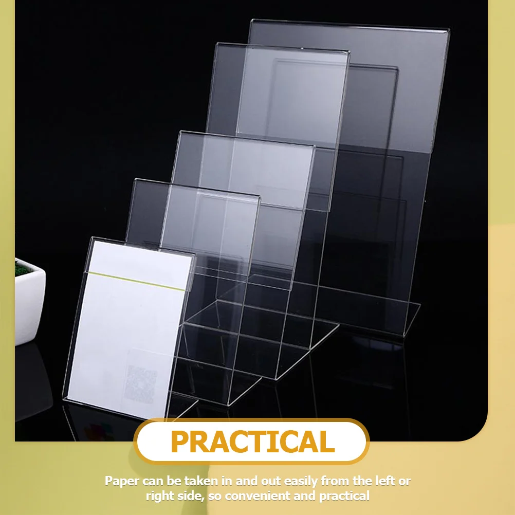 

12Pcs Transparent Acrylic Display Stand Clear Sign Holder Menu Frame Table Number Holders Wedding Place Cards Exhibition