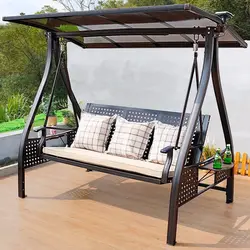 Outdoor swing double courtyard rocking chair, iron art outdoor adult indoor hanging chair, balcony swing chair,