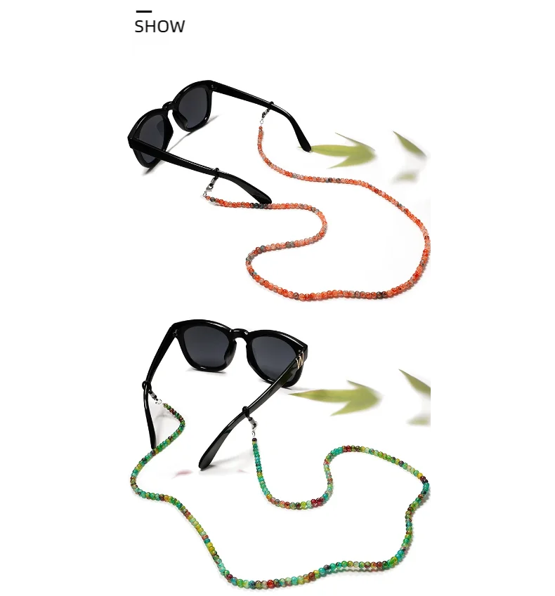 Verstellbarer Maskenhalter, Lesebrillenleine, Vintage-Brautaccessoire, Geschenk für Sie (Perlen-/Kristallperlen, Option aus Gold und Silber). – Detail 8