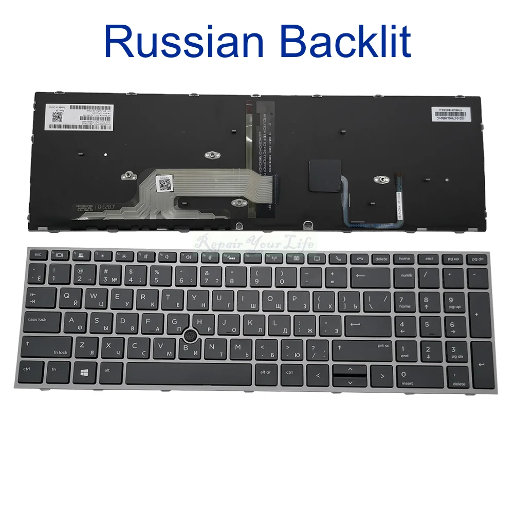 Tastiera retroilluminata spagnola US RU per HP ZBOOK 15 G5 G6, ZBook 17 G5 G6 L29635 L12765-041 L28407 L12764-071 russo inglese spagna