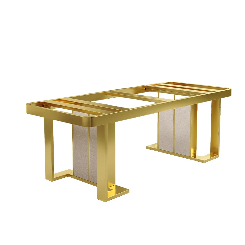 

Customized stainless steel dining table legs bracket marble light luxury