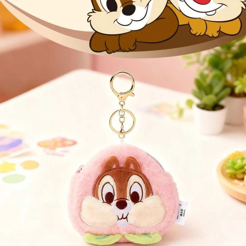

Плюшевая игрушка-брелок Disney Chip 'n' Dale в стиле аниме, милый креативный кавайный аксессуар для рюкзака девочек, кошелек для монет, оптовая продажа