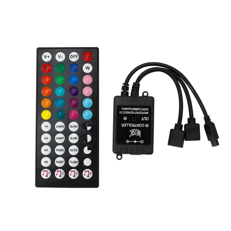 44 key mini infrared music controller, seven color mini dimming rgb light with LED controller