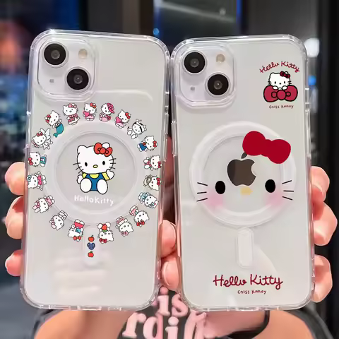 Casing For Samsung Galaxy S25 S24 S23 S22 S21 Plus Utlra S20 FE Note 10 Plus 20 Ultra Magnetic Wireless Charge kitty cat Case