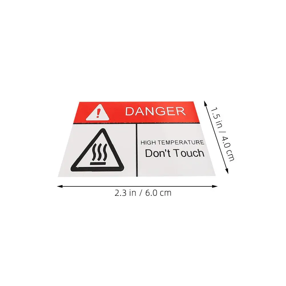 4 Pcs Stickers Labels Safety Signs Caution Hot Heat Warning Surface High Temperature The