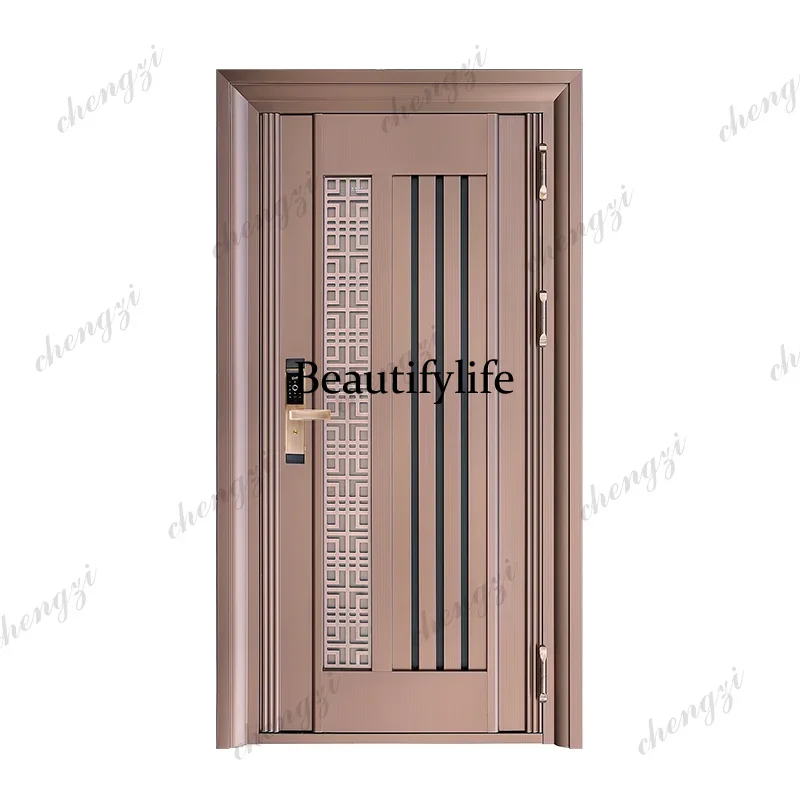 Y136 Customization Foshan Factory Stainless Steel Front Entry Exterior Residential Doors Modern Design Anti-Theft
