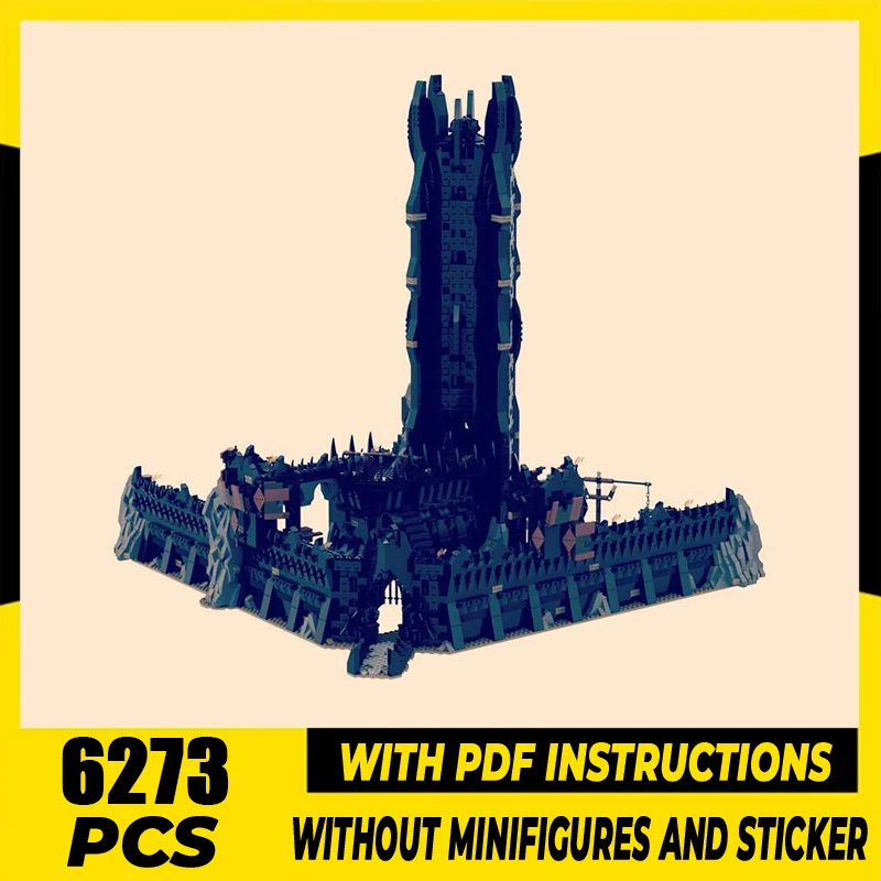 Magical Rings Moc Building Block Movie Scene UCS Cirith Ungol Model Castle Bricks DIY Assembly Street View Toy  Gift