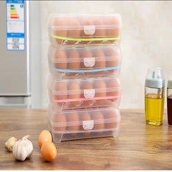 15 Grid Egg Storage Box Egg Tray with Lid Kitchen Refrigerator Egg Box Egg Drop Rack Egg Storage Boxes Fridge Egg Organizer