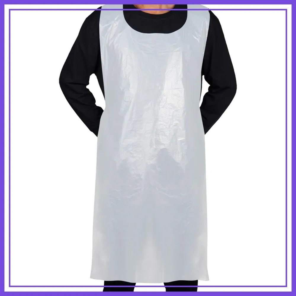 

Disposable Plastic Aprons, 46x28 Inches Waterproof for Cooking Painting Crafts