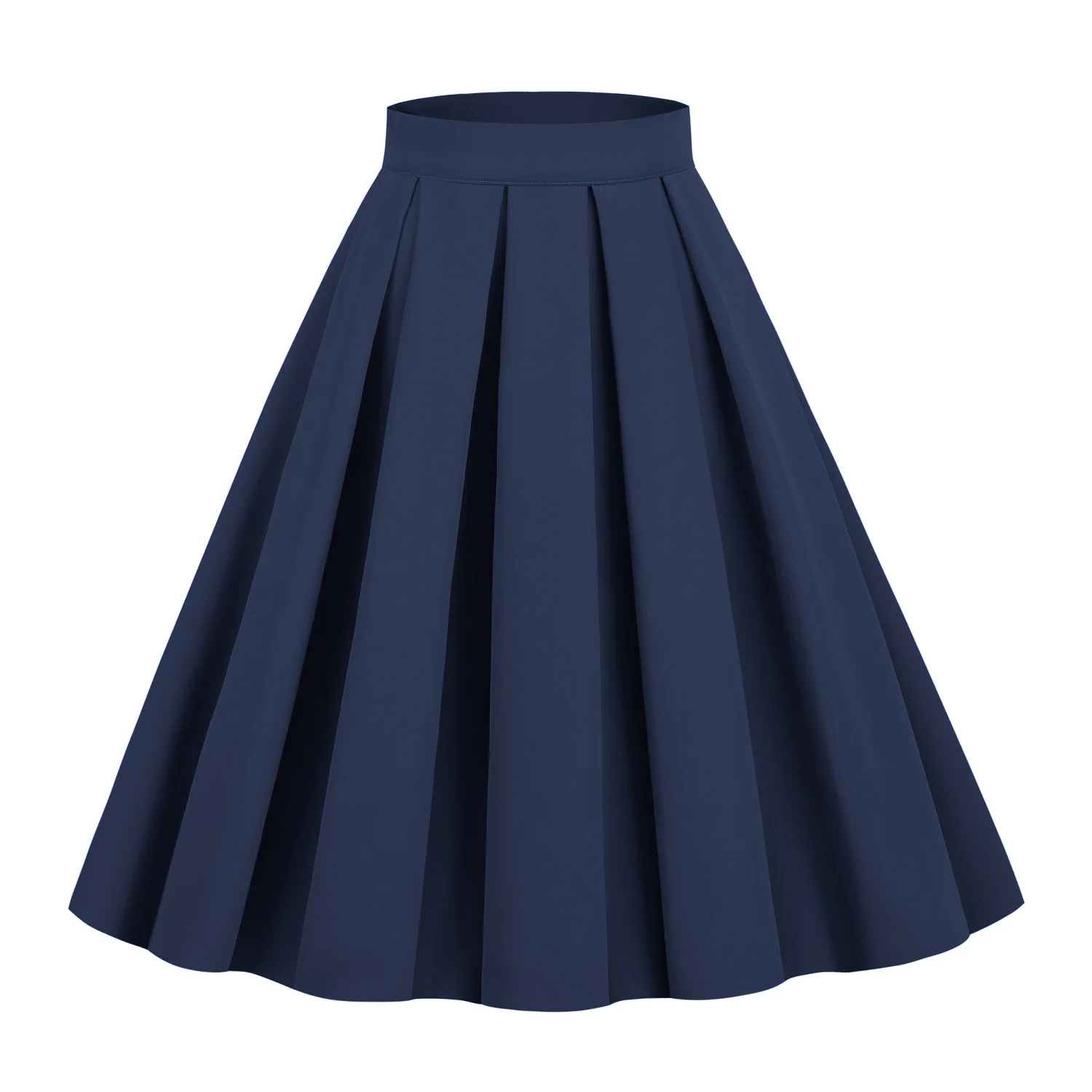 

Retro fashion simple waist slimming large skirt