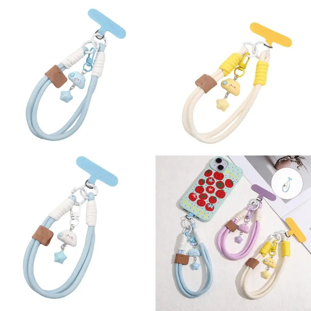 

G99F Colorful Metal Car Keychain with Braided Polyester Cord Small Outdoor Use