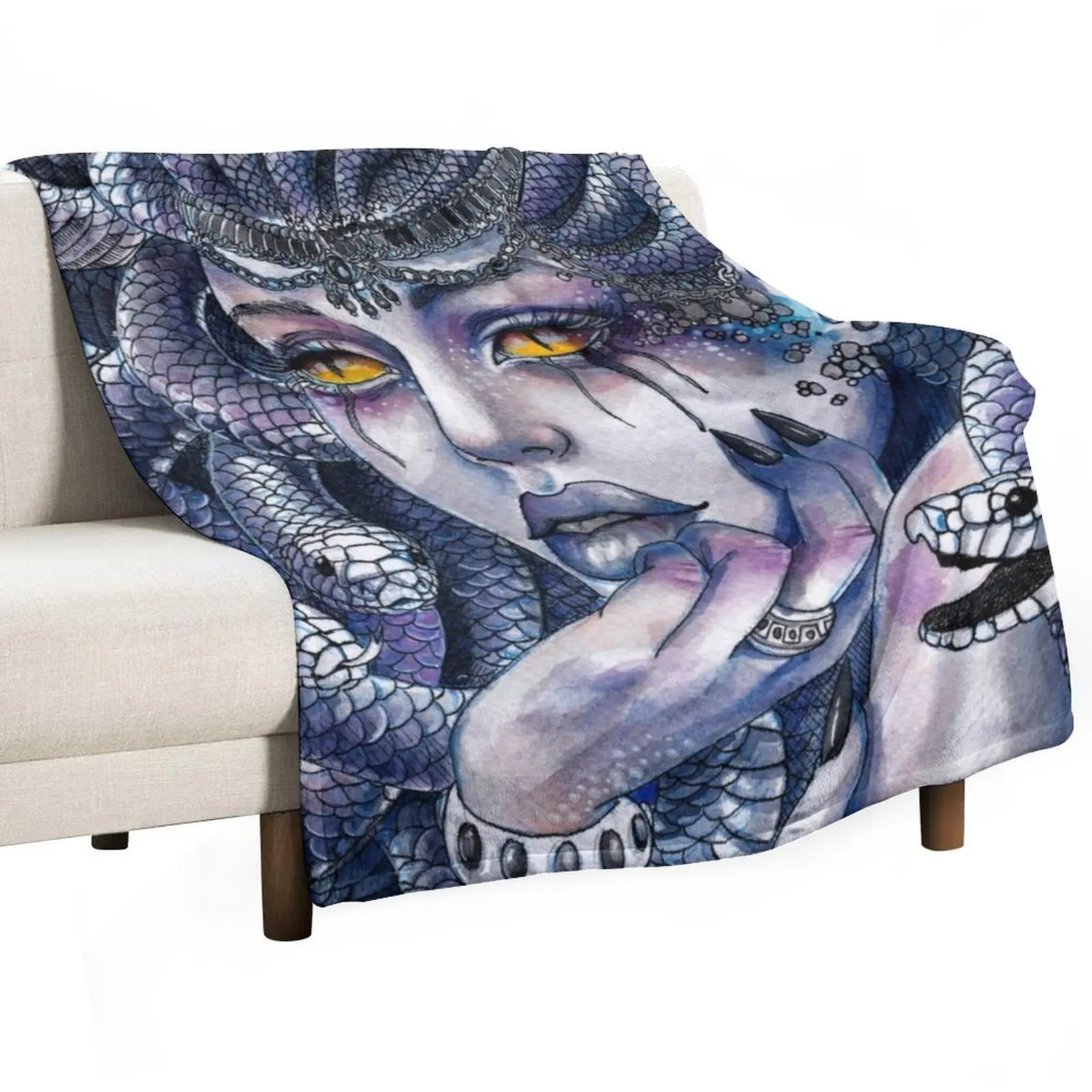 

Medusa Throw Blanket wednesday Plaid Polar Blankets