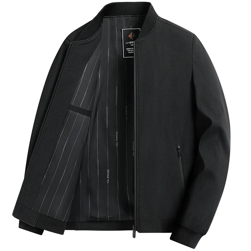 سترة بيسبول منقوشة للرجال، سترة كاجوال ذكية ممتازة، معطف ربيع خريف متوسط الوزن، ملابس خارجية كلاسيكية على طراز الأب #1