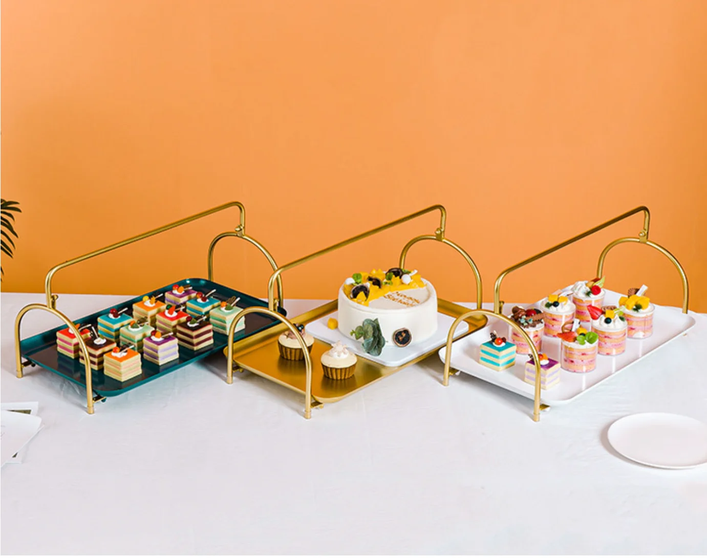 10PCS Grand Event Buffet Dessert Table Display Rack Pastry Cupcake Chocolate Cookies Candy Snack Tray Hotel Bar Fruit Food Plate