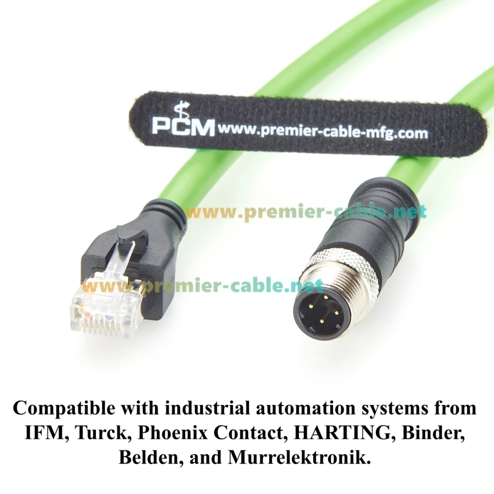 PROFINET M12 D-Coded 4-Pin Stecker auf RJ45 Stecker Industrielles Ethernet-Kabel CAT5e geschirmt IP67 hochflexibel für EtherCAT, PLC, Roboter – Detail 6