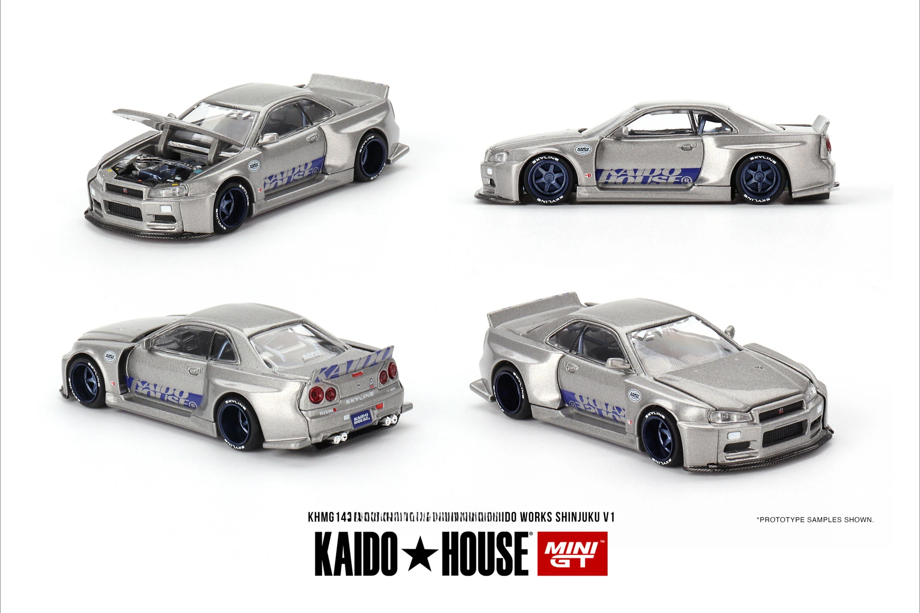 

**Предзаказ **Kaido House + MINIGT 1:64 Skyline (R34) Модель автомобиля Kaido Works SHINJUKU V1