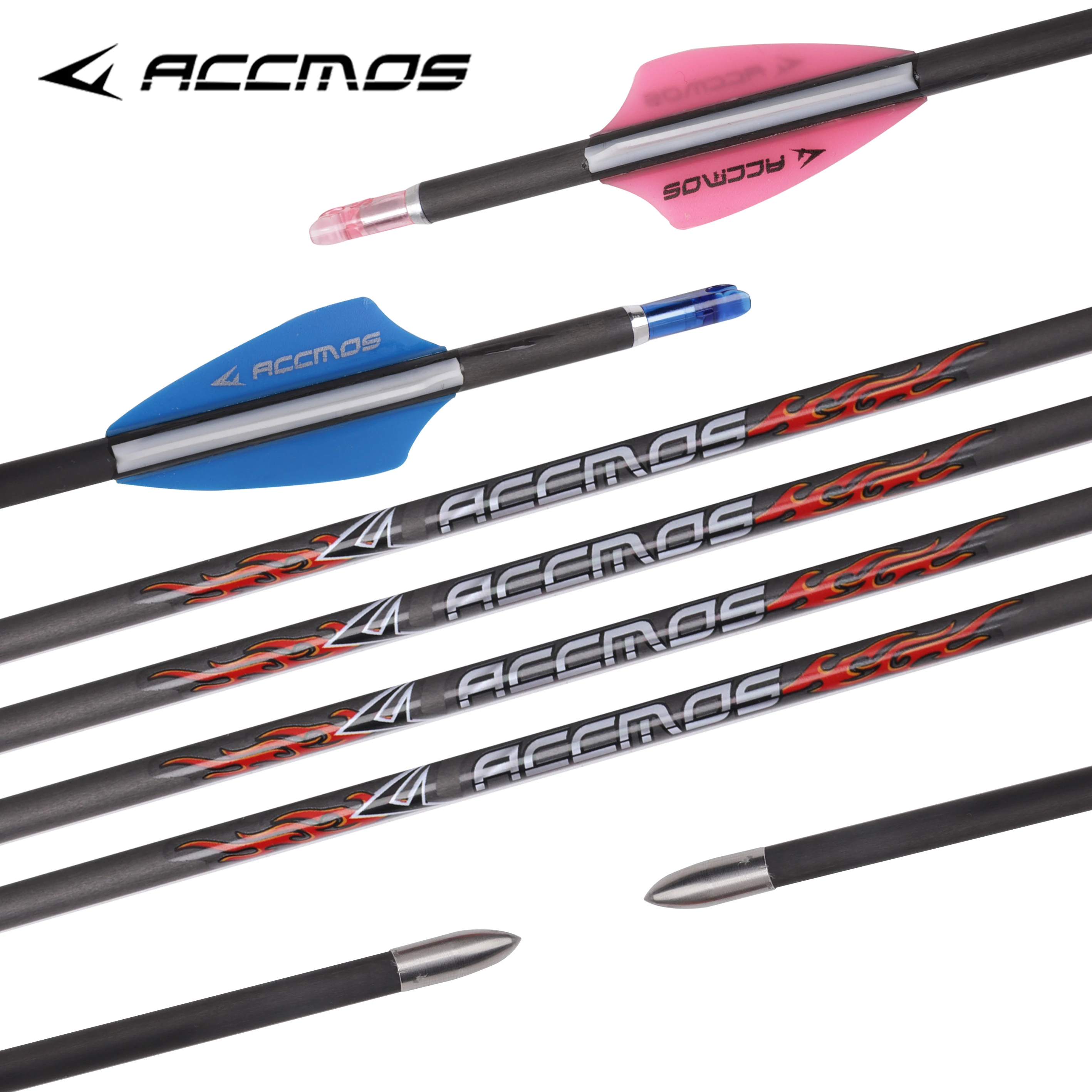 12pcs ID 4.2mm Carbon Arrow with 1.75'' Shield Shape Vane 32in Spine 300 400 500 600 700 800 1000 1100 1500 Archery Accessory