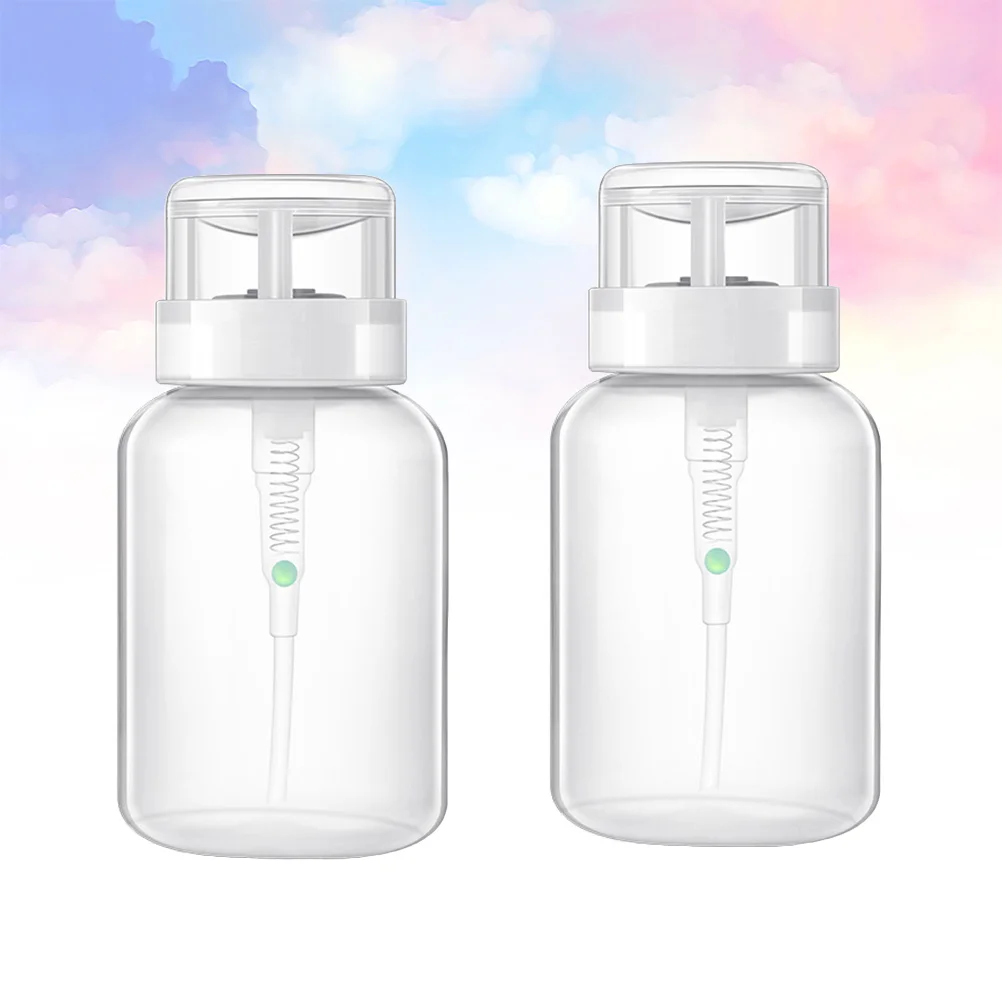 2 Pcs Nail Pipette Pump Clear Bottles Polish Remover Pumping Liquid Storage Water