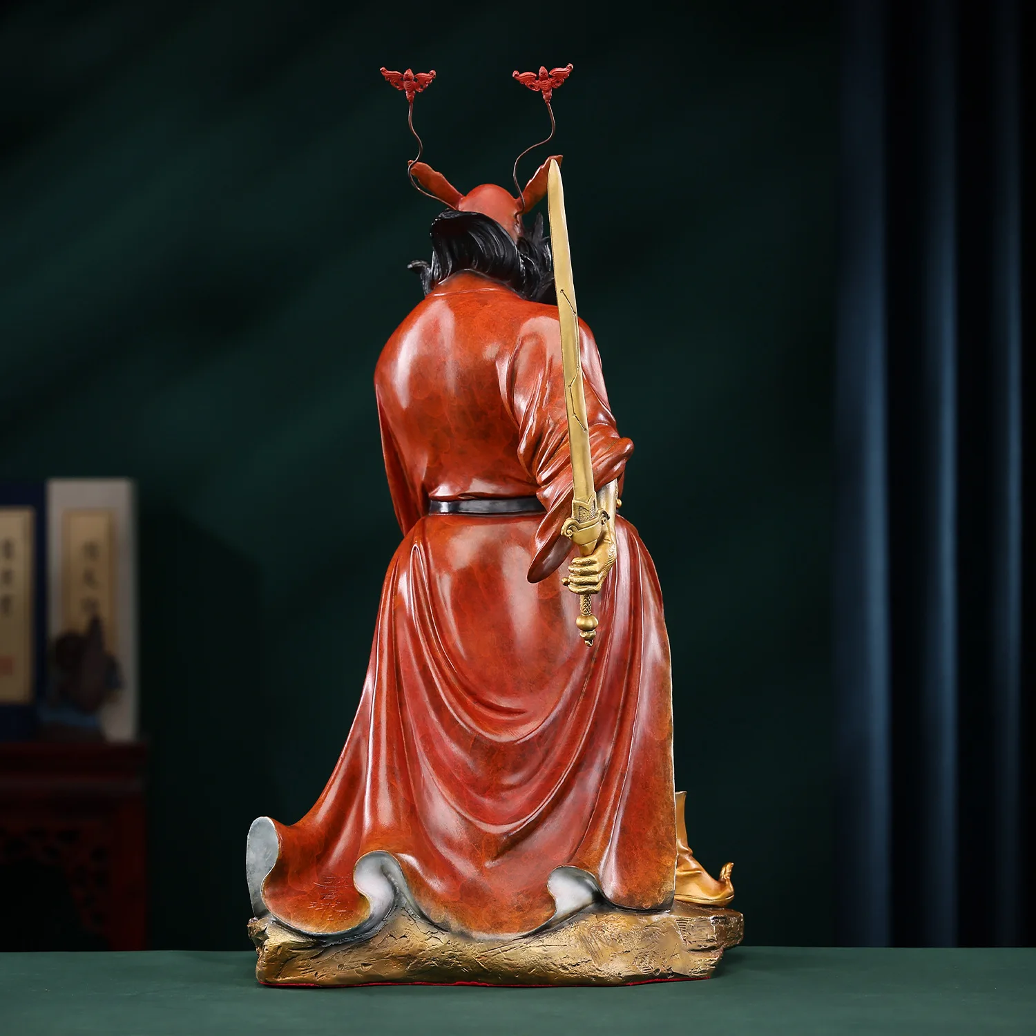 Brass Zhong Kui statue ornament painted master figure handicraft bronze statue