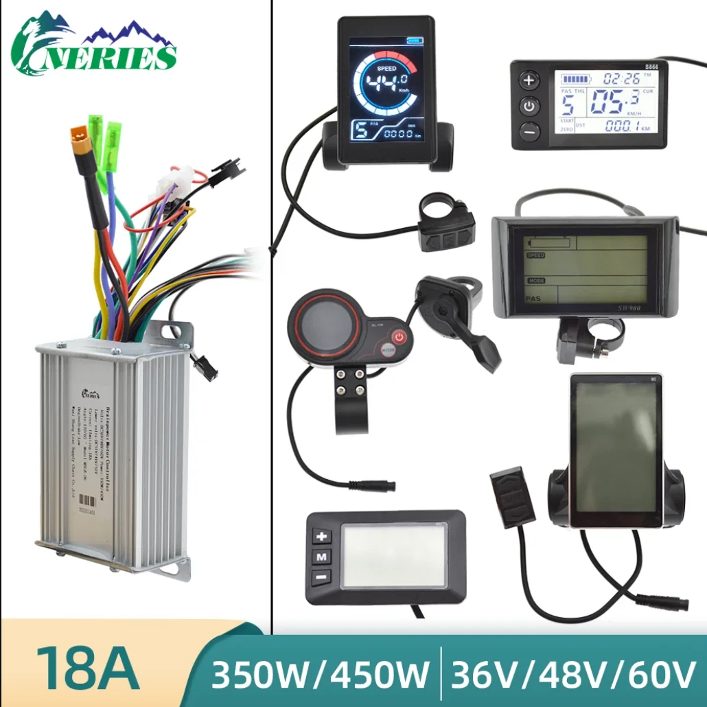 

Electric Bicycle Kit 18A Motor Brushless Controller 36V/48V/60V 350-450W Multi Style LCD Instrument Intelligent Control