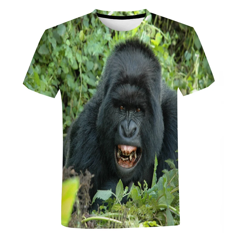 Estate maschio e femmina animale modello Orangutan 3d stampato O collare manica corta t-shirt divertente e interessante Plus Size Top