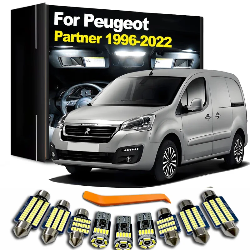 Vehicle LED Bulb Interior Indoor Light Kit For Peugeot Partner Tepee 1996- 2016 2017 2018 2019 2020 2021 2022 Reading Trunk Lamp