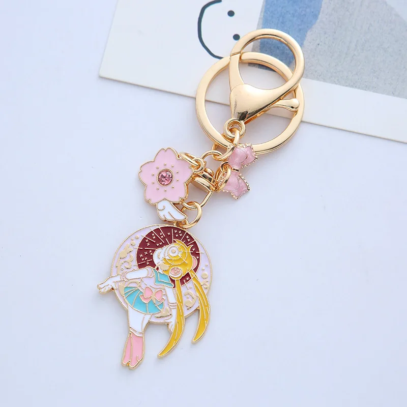4pcs/set Sailor Moon Anime Peripheral Keychain Kawaii Cartoon Backpack Pendant Decoration Fans Collect Gifts Toys view 4