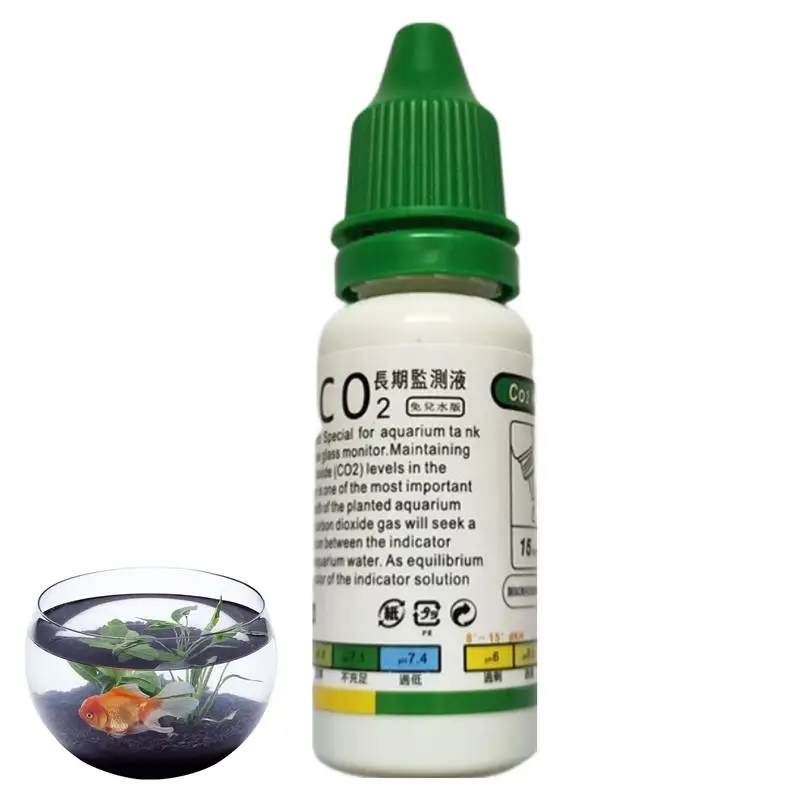 CO2 Indicator Drop Checker Solution Long Term Monitor Test Fish Tank Glass Aquatic Co2 Tester for Fish Tank Aquariums