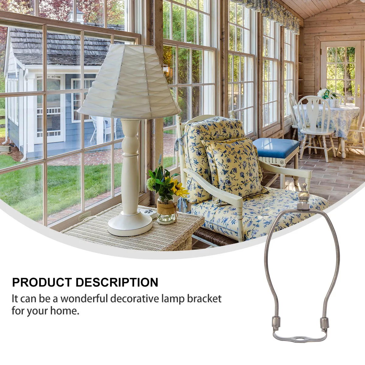 1Pcs Iron Lamp Bracket Horn Lamp Harp Holder Stable Metal Frame for Table Floor Lamps Bottom Hole 10Mm Horn Light Bracket