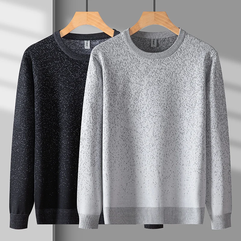 

Viscose Blends High Elastic Men Sweater Long Sleeve Pull Homme Autumn Quality Soft Comfortable Knitwear O-Neck Sueters De Hombre