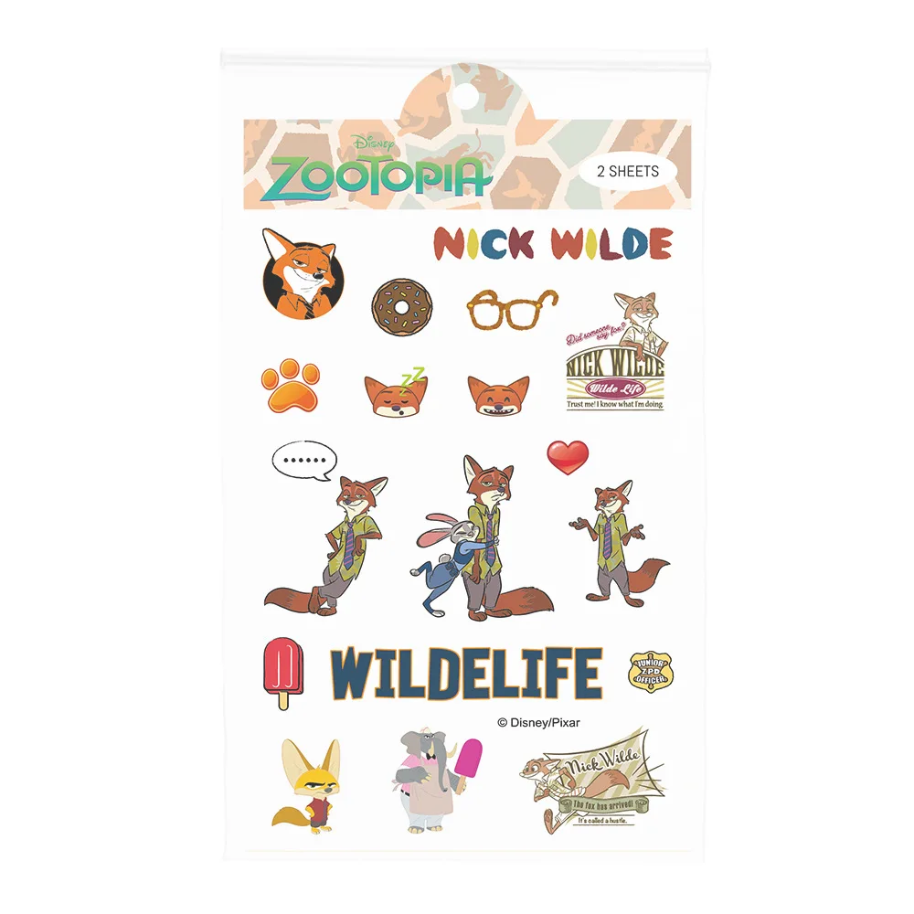 2 قطعة ديزني Zootopia شفافة PET الكرتون ملصق DIY الديكور PVC مقاوم للماء لوح التزلج لعبة الكتابة على الجدران