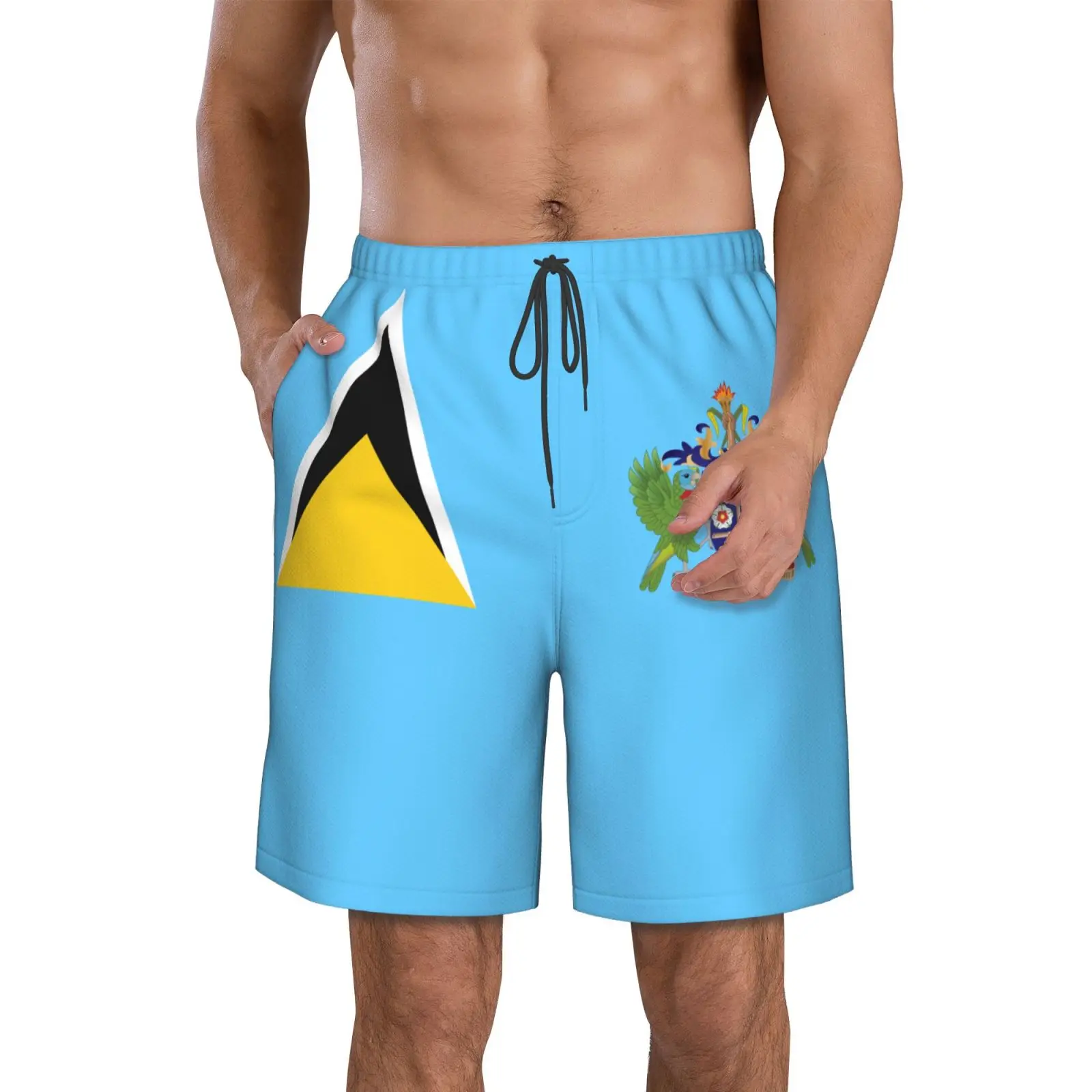 

Мужской флаг Люсия для серфинга, из полиэстера, с изображением Святой Пляжные штаны шорты, M-2XL