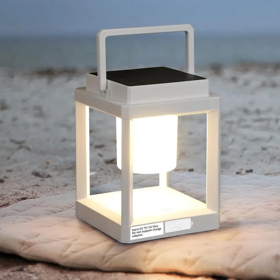 

Lantern Outdoor Table Lamp Portable Waterproof LED Light Hanging Solar Lamp Rechargeable Lights for Patio Camping