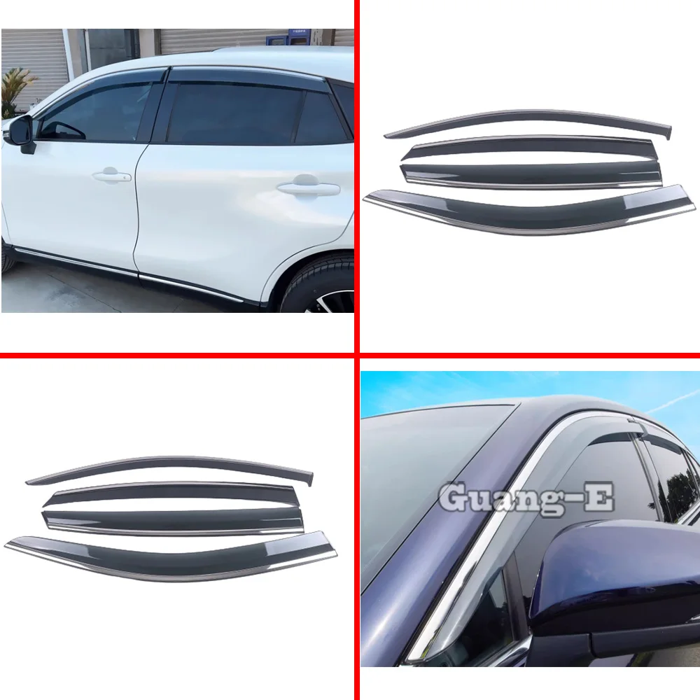 For Toyota Venza/Harrier 2021 2022 2023 2024 Plastic Car Window Visor Sun Shade Rain Guard Decor Frame Exterior Accessories 4PCs