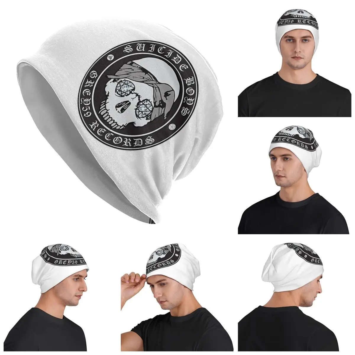

СЕРАЯ 59 $uicideboy $ Логотип Теплая вязаная шапка Хип-хоп Капот Шапка Осень Зима Уличные шапки Шапки для мужчин Женщин Взрослых
