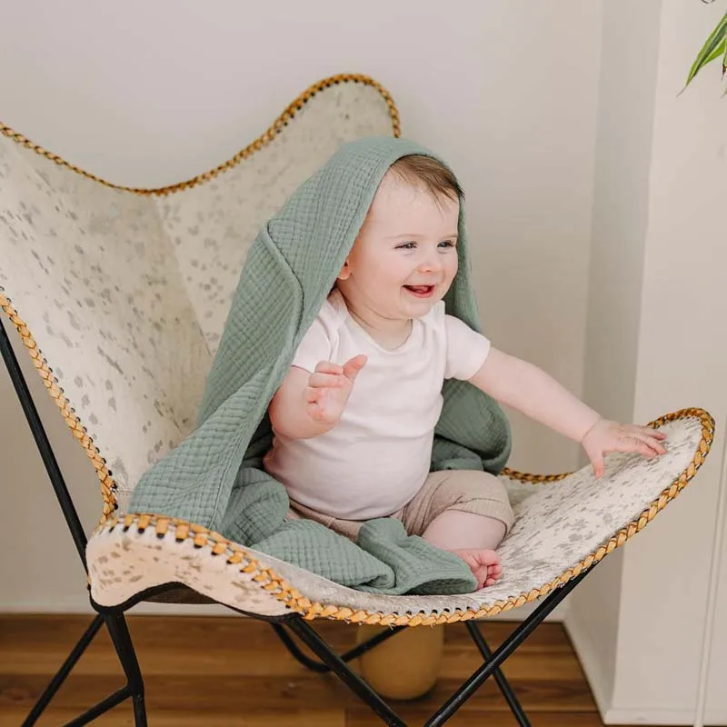 Muslin Baby Bath Towels Hooded Newborn Swaddle Wrap Soft Cotton Baby Blankets Infant Bathrobe Baby Shower Gift 76*76cm