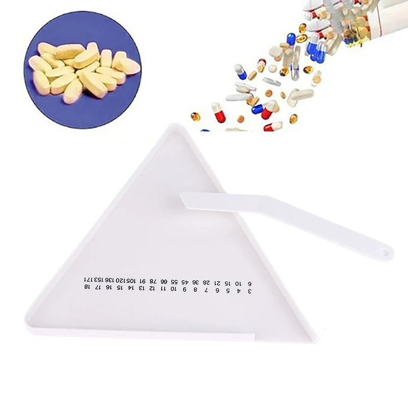 Pill Counting Tray Tablet Counter Dispenser Pills Plate Splitter With Spatula Tool For Pharmacy Technician Doctor Pharmacists - Image 3