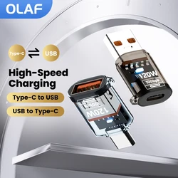 120W OTG USB 3.2 To Type C Adapter USB Female To Type C Male Fast Charging Adadpter OTG USB C For iPhone 15 16 Samsung Laptop PC