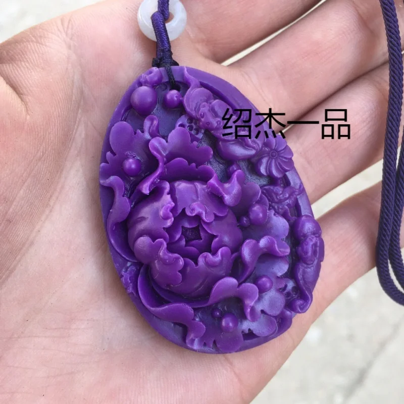 

Palace Style South African Sugilite Butterfly Love Flower Theme Goddess Necklace Pendant Accessory Elegant Temperament